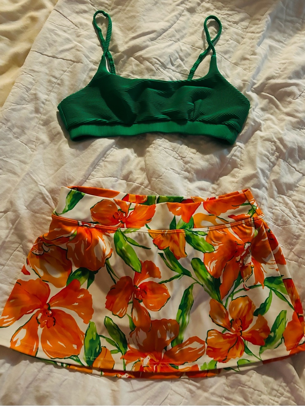 Two piece skirt swim set